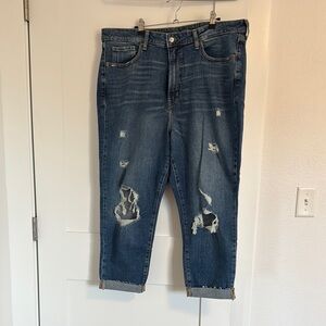 Old Navy Blue High Rise Jeans with Distressed Details